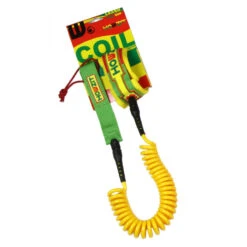 LEASH DE SUP HOWZIT COIL RASTA 9' -Kayak Gonflable Soldes leash de sup howzit coil rasta 9 1 4
