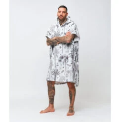 PONCHO AFTER BOTANICAL LIGHT GREY -Kayak Gonflable Soldes poncho after botanical light grey 2