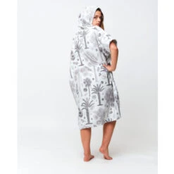 PONCHO AFTER BOTANICAL LIGHT GREY -Kayak Gonflable Soldes poncho after botanical light grey 3