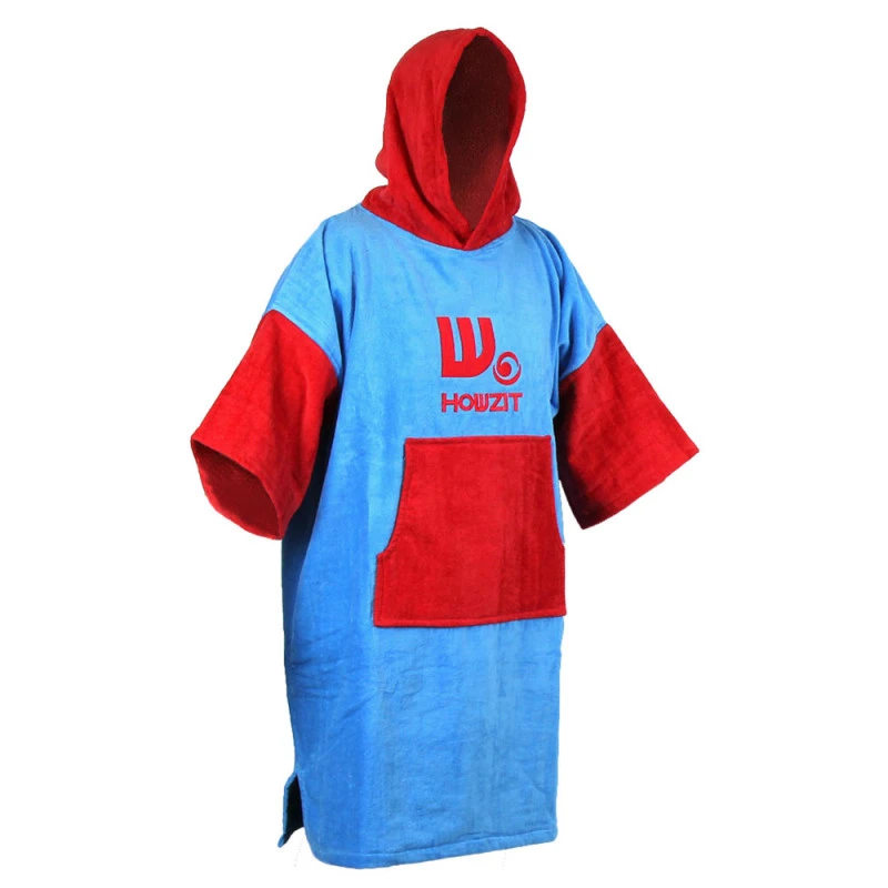Poncho Howzit Rouge/bleu 2 Poncho Howzit Rouge/bleu – Image 2