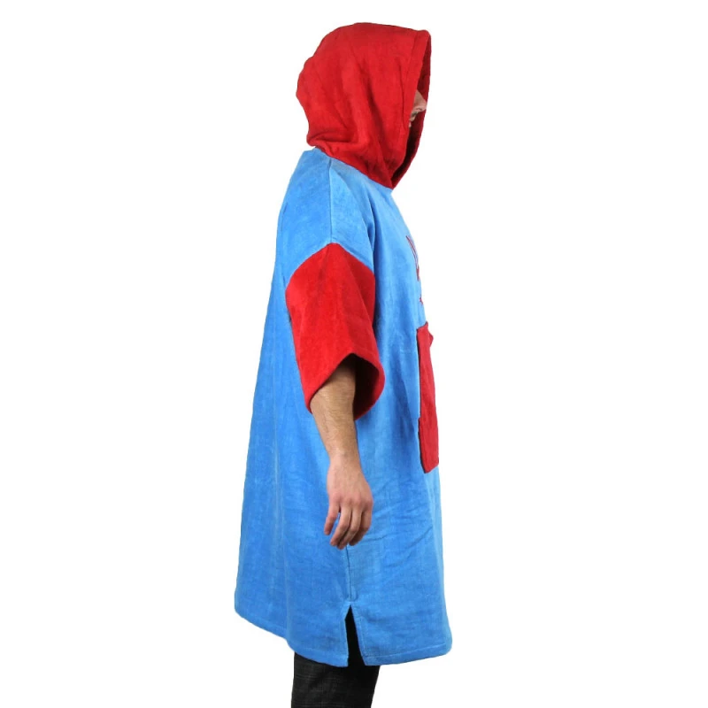 Poncho Howzit Rouge/bleu 6 Poncho Howzit Rouge/bleu – Image 6