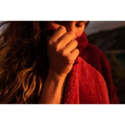 PONCHO PLAID AFTER ESSENTIAL SHERPA ROUGE TU -Kayak Gonflable Soldes poncho plaid after essential sherpa rouge tu 3