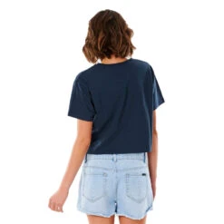 T-SHIRT RIP CURL GOLDEN STATE CROP BLEU MARINE FEMME -Kayak Gonflable Soldes t shirt rip curl golden state crop bleu marine femme 2