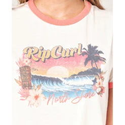 T-SHIRT RIP CURL TIKI RINGER BEIGE FEMME -Kayak Gonflable Soldes t shirt rip curl tiki ringer beige femme 4