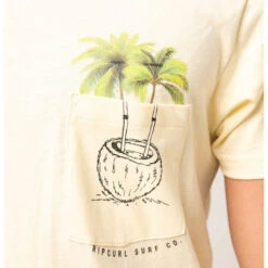Rip Curl T-SHIRT RIPCURL IN DA POCKET TEE JAUNE CLAIR -Kayak Gonflable Soldes t shirt ripcurl in da pocket tee jaune clair 3